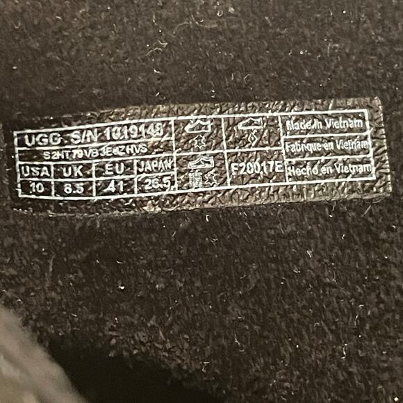 UGG 10 Elora Black Nubuck Leather Boots | Western Revival, Punk Rock, Foldover - Picture 9 of 12